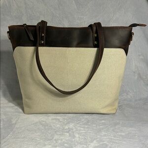 SZone Leather & Canvas Laptop Tote